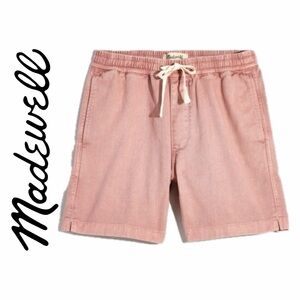 Madewell Men Drawstring Shorts Withered Rose Dye Finish waistband Minimalist